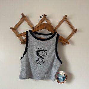 NWT Peanuts Snoopy Scout Cropped Tank Top